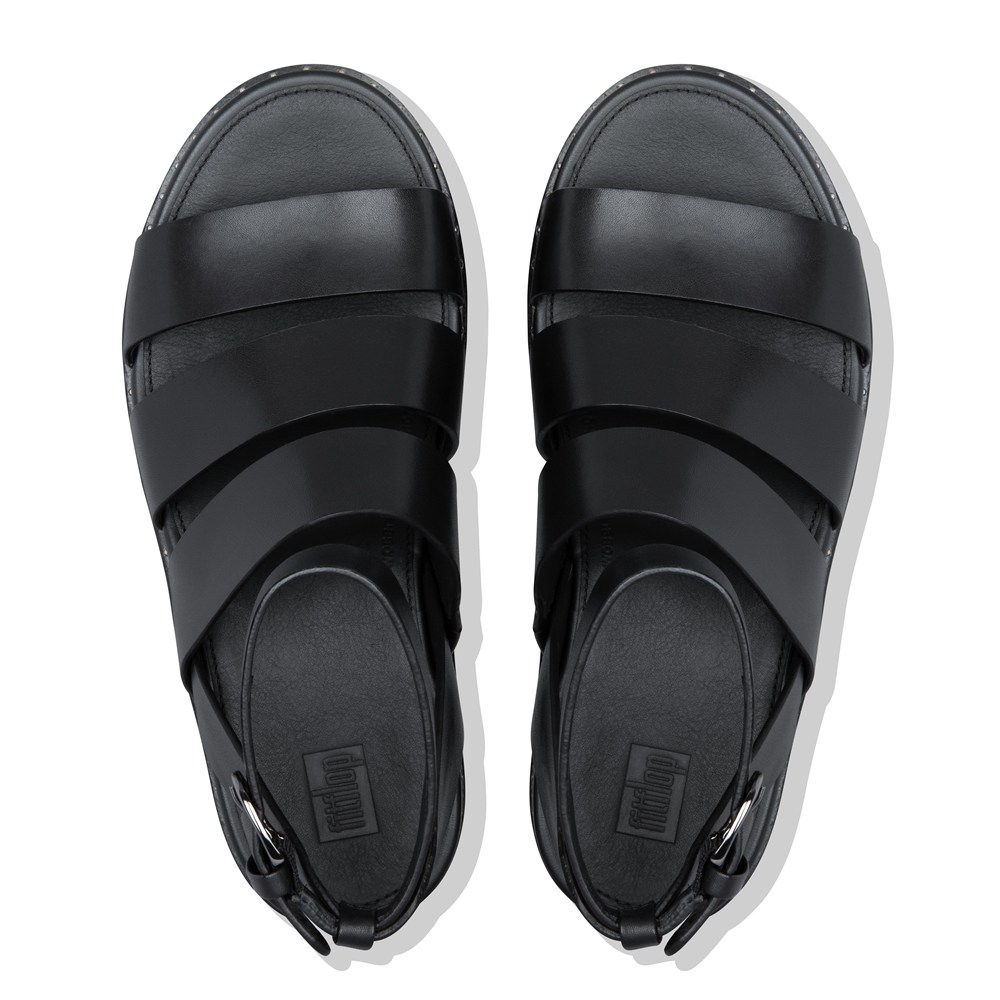 Fitflop Womens Wedge - Eloise Espadrille Sandals - Black - 539-TGCMAZ